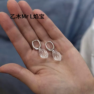 设计师原创新品绝美晶石桃心耳坠通体925纯银镀厚金耳环耳扣2026