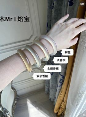 高冰马料香槟金小灯泡白月光荔枝冻玛瑙手镯烟灰色玉髓礼物送女友