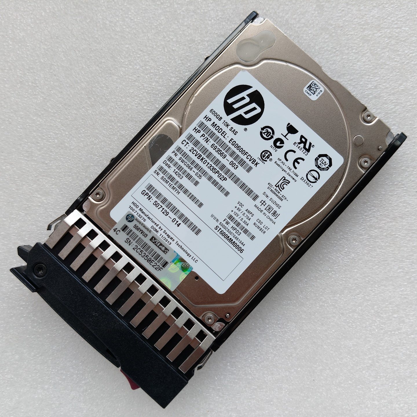 HP 581311-001 507129-014 DL360 DL380G7 10K 600G 2.5寸SAS硬盘