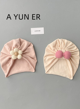 婴儿帽子春秋薄款宝宝胎帽婴幼儿女护囟门帽护耳帽无骨印度帽冬季
