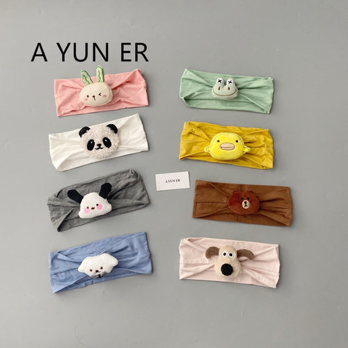 婴儿帽子夏季薄款卡通护囟门发带