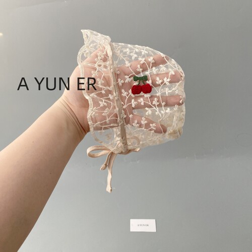 婴儿帽子夏季透气网眼公主宫廷帽