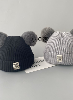 婴幼儿秋冬季新生儿童帽女宝宝春秋季毛线帽子男童冬天套头婴儿帽