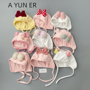 6个月无骨男女宝宝护卤门帽1 婴儿帽子春秋薄款 新生婴幼儿胎帽0