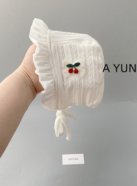 婴儿帽子春秋季女宝宝洋气护耳帽婴幼儿宫廷帽公主风胎帽囟门帽冬