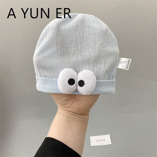 婴儿帽子夏季薄款无骨护囟门胎帽
