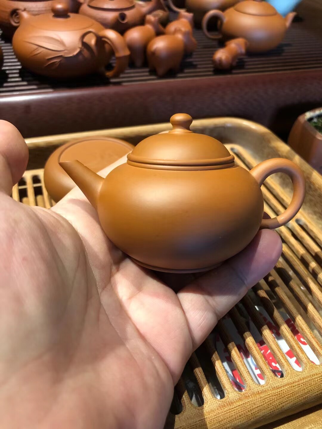 蔡铿手拉壶水平壶梨壶潮州鸡蛋黄原矿红泥泡茶小品壶