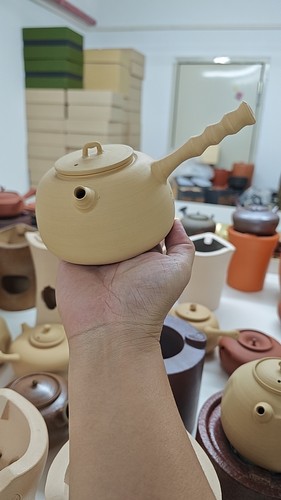 水木砂挑壶粗砂白泥软化砂铫侧把壶煮水超薄全手工潮汕煮水煮茶壶