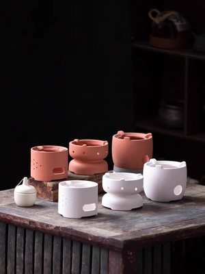 手工日式煮茶壶家用复古酒精煮茶炉套装户外旅行便携式陶瓷煮茶器