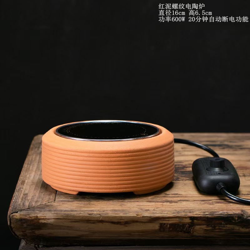 白泥电陶炉煮茶器日式侧把壶陶壶烧水壶套装迷你小号砂铫静音家用