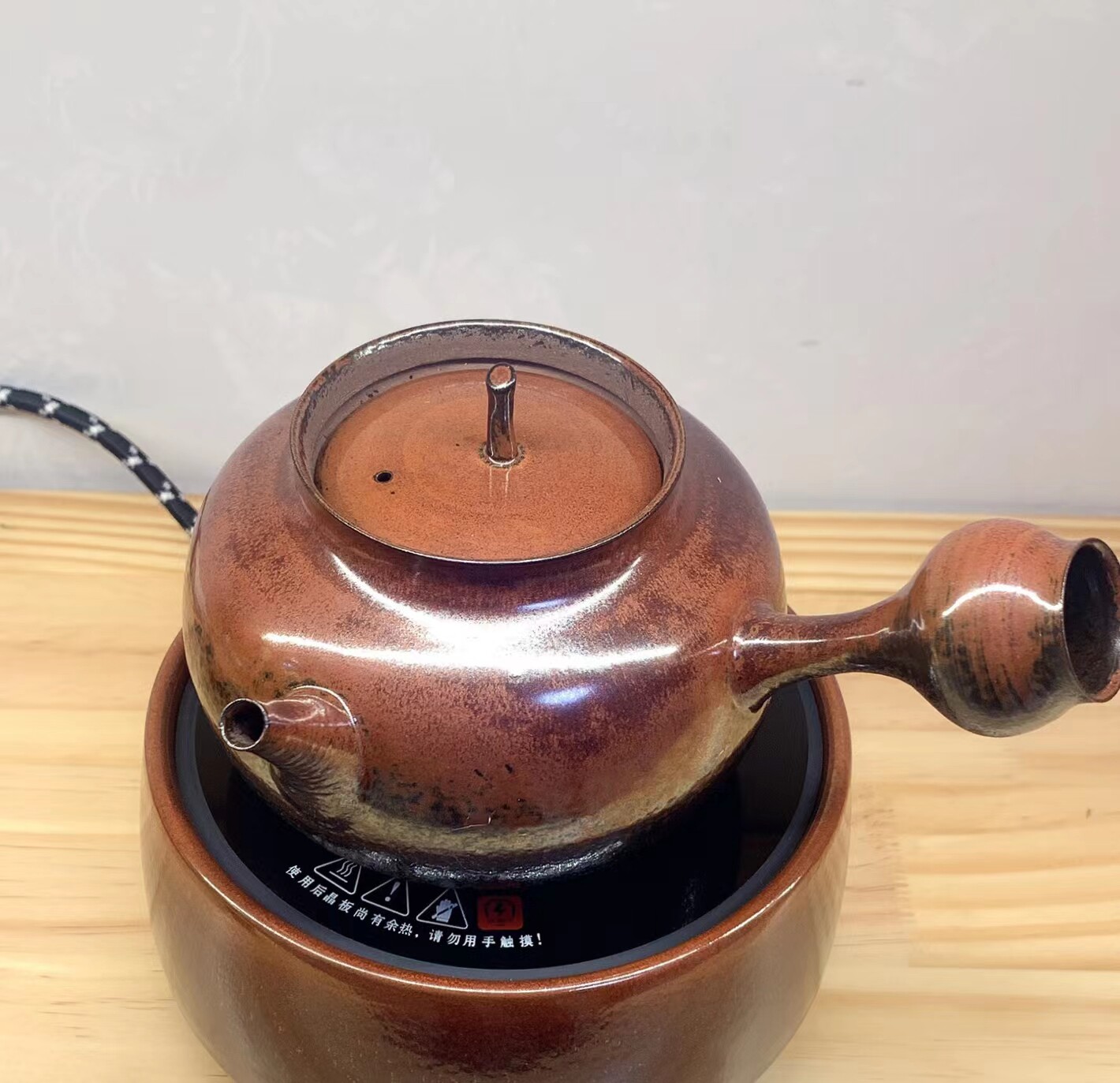 明德园红陶文创谢华大师监制包邮明德园薄胎手拉红泥砂铫电