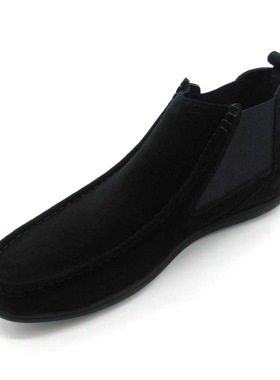 2024秋冬新款高帮鞋男潮套脚百搭反绒磨砂牛皮男鞋时尚真皮休闲鞋