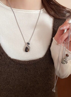 韩国博主同款水滴项链女锁骨链