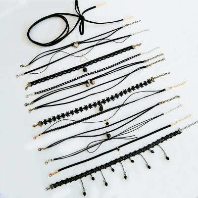 10件套装韩国蕾丝朋克项链项圈女短款锁骨链韩版简约脖颈带配饰品|ruв категории Украшения,ювелирные изделия, ожерелье - от Buy2taobao.com для оказания профессиональной услуги покупки агента Taobao