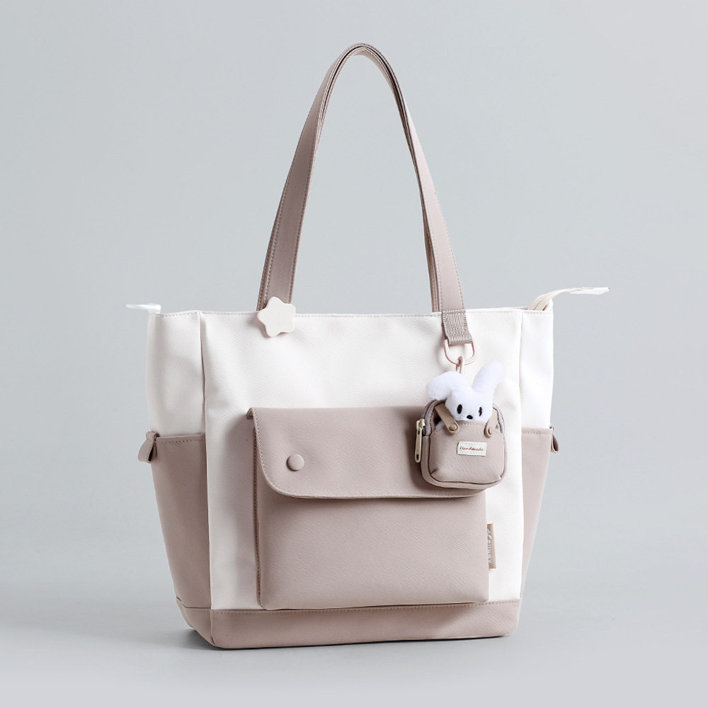 高级感托特包通勤学生补习袋帆布包大容量单肩包女简约百搭手提包,箱包皮具/热销女包/男包,托特包,淘宝优惠券,粉丝福利购,淘宝优惠卷