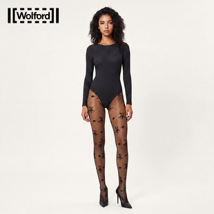 Wolford/沃尔福特2026新款春夏Tights20D图案黑丝轻薄连裤袜19501