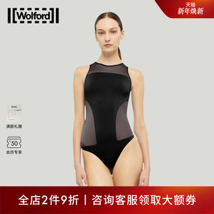 Wolford 连体衣78319 沃尔福特Sheer半透性感优雅圆领无袖