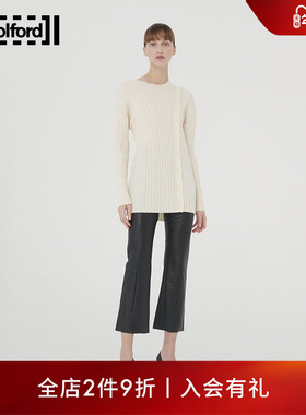 Wolford/沃尔福特美利奴羊毛罗纹垂坠套头针织毛衣套衫53104