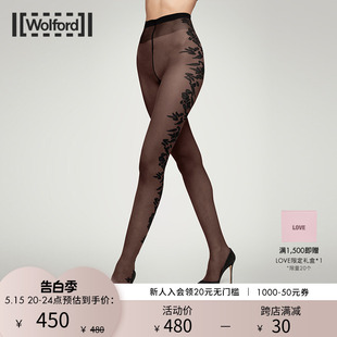 袜14983 蕾丝花卉美腿舒适黑丝连裤 沃尔福特Flower20D时尚 Wolford