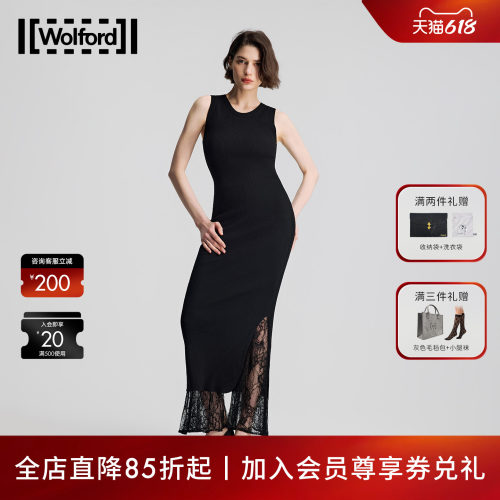 【早春新款】Wolford/沃尔福特桑蚕丝无袖针织长裙连衣裙53517