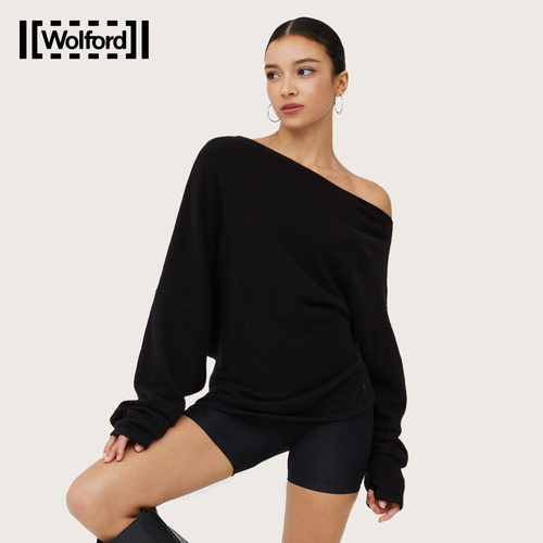 Wolford修身高弹斜肩山羊绒上衣