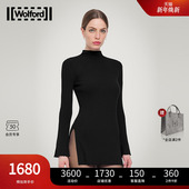 中长款 高开叉黑53528 Wolford 沃尔福特纯羊毛针织衫 当季 新款