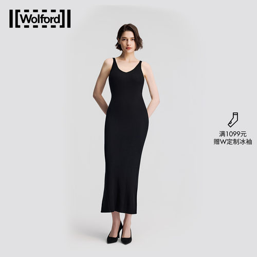 【早秋新款】Wolford/沃尔福特纯羊毛吊带小黑裙连衣裙53523