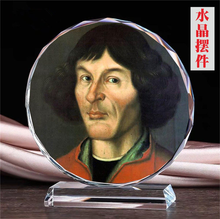 世界名人伽利略雷画像水晶纪念品