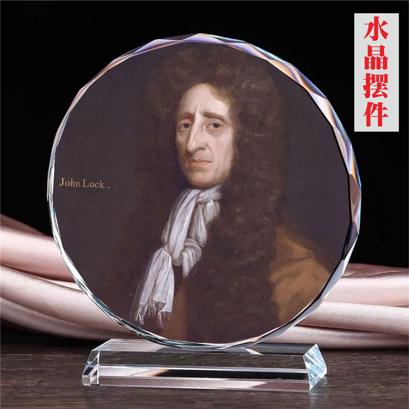 英国哲学家约翰洛克水晶礼品模型