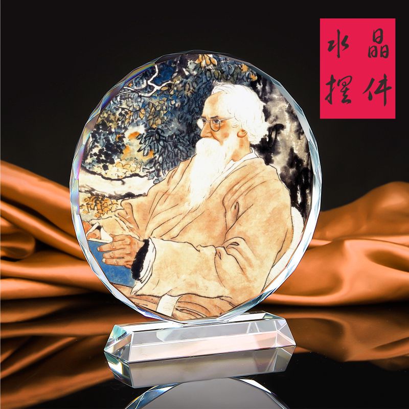 世界画像礼品书房水晶摆件