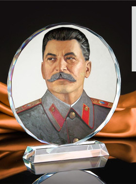 世界斯大林画像纪念品水晶摆件