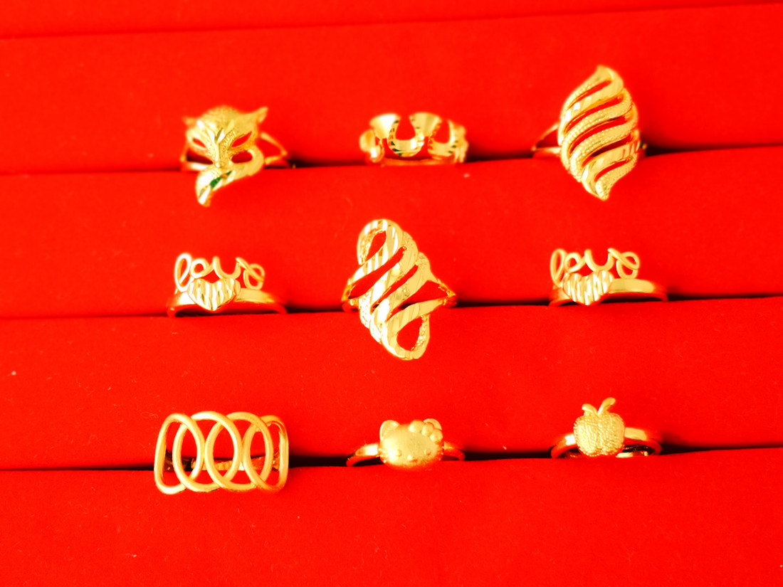 新款女越南沙金仿真假黄金戒指