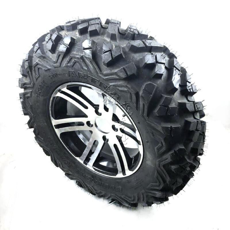 改装四轮沙滩车卡丁车配件26X9R14真空轮胎铝合金轮毂 14寸A字纹
