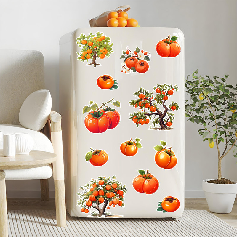 不透明贴花水果蔬菜冰箱贴纸窟窿遮挡贴瓷砖裂痕墙贴防水补洞贴画