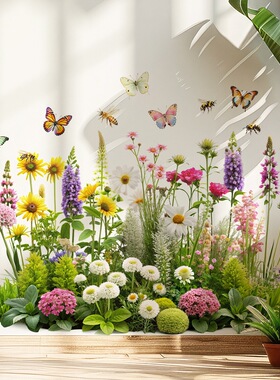 大自然绿色清新草丛装饰贴纸冰箱马桶防水贴纸卫生间墙面划痕贴