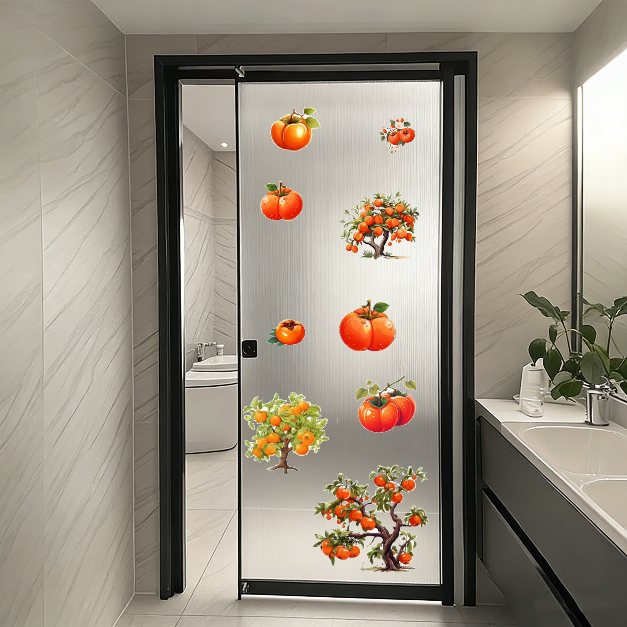 创意柿子补洞遮丑墙贴3d立体厨房阳台玻璃推拉门贴纸窗户贴画布置,家居饰品,门贴,淘宝优惠券,粉丝福利购,淘宝优惠卷