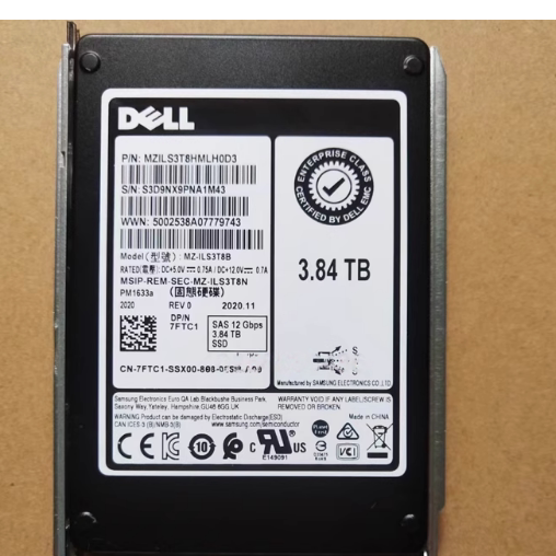 DELL PM1633a 3.84TB 3.84T 2.5 12G 512e SAS SSD 7FTC1固态硬盘