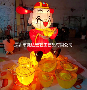 财神花灯发光字春节大型花灯宫灯十二生肖上元节灯会龙金鱼