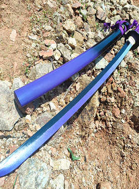 虚拟vtuber彩虹社剑持刀也紫色木刀剑道拔刀日本武士刃太刀未开刃