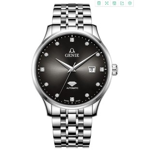 ADWB T1859M 真钻 防水GNQ 瑞士GENIE爵尼手表日历自动机械表男士