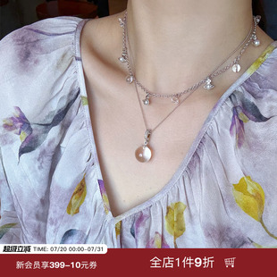 925银仙女链7A净体白水晶小灯泡吊坠项链女2025新款 蜜蜂妈手作