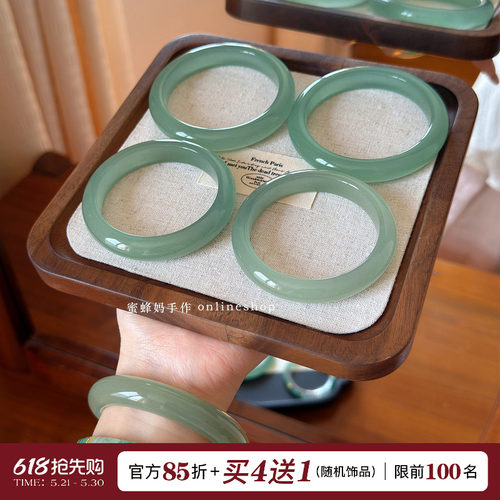 无注胶无染色天然东陵玉手镯女款
