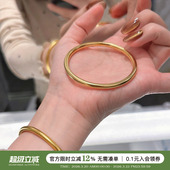 蜜蜂妈手作 素圈古法传承手镯女钢钛镀金不掉色仿真金镯子手饰