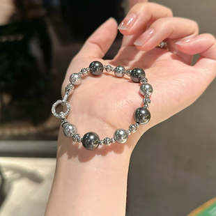蜜蜂妈手作 倪妮同款大溪地色混彩施家珍珠手链女ins高级洋气手串