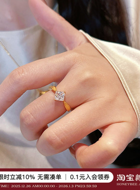 蜜蜂妈手作公主方纯银戒指女