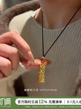 碎冰冰小金条项链女爆闪毛衣链