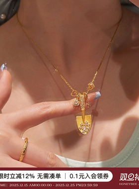 蜜蜂妈手作金铲铲锆石项链
