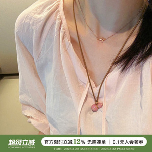 蜜蜂妈手作 彩色滴油珐琅葫芦项链女长款吊坠编绳配饰毛衣链