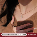 蜜蜂妈手作 满钻镂空太阳花图腾小罗盘项链女金色精致锁骨毛衣链