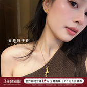 蜜蜂妈 马上有钱金币流苏小马吊坠项链女精致时髦高级感颈链礼物